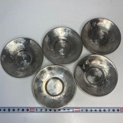 古物 スワール模様の金属製プレート 10枚セット 共2186g - メルカリ