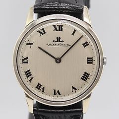 デッドストック級 稼働 良品 ジャガールクルト  手巻き 銀文字盤 18K/750/WG/21.5ｇ メンズ腕時計 0028710 4MGT KMR ABC 15865