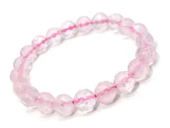 64面カット ローズクォーツ ブレスレット (クリア) 8mm パワーストーン ブレスレット レディース 天然石 数珠 アクセサリ