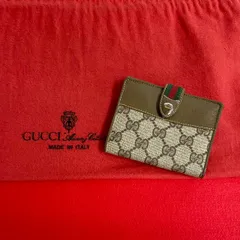 極 美品 GUCCI グッチ オールドグッチ ヴィンテージ シェリーライン GG ロゴ 柄 レザー 二つ折り 財布 ミニ ウォレット ブラウン 81951