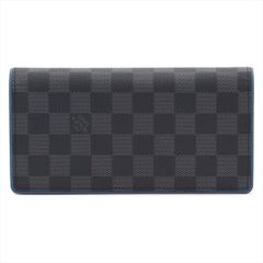 ルイヴィトン Louis Vuitton 長財布ダミエ グラフィット ポルトフォイユ ブラザ ネプテューヌ メンズ ブラック ネイビー N63266【中古】