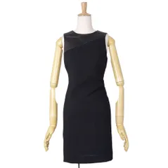 美品 アルマーニ　エクスチェンジ ARMANI EXCHANGE ワンピース ノースリーブ フェイクレザー 無地 トップス レディース 0(S相当) ブラックのサムネイル
