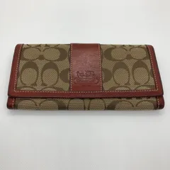 COACH コーチ 長財布 二つ折り キャンバス×レザー シグネチャー レディース