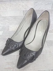 ◇ Θ Odette e Odile オデット エ オディール ヒール パンプス サイズ21 1/2 ブラック レディース P  【1409090041723】