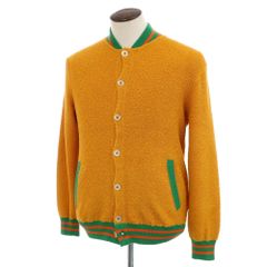 【新品】ガリア GALLIA コットンナイロン ニットブルゾン オレンジ系xグリーン【サイズ52】【メンズ】