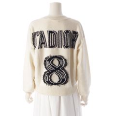 クリスチャンディオール カシミヤ ニット J'ADIOR 8 バックロゴ セーター トップス アイボリー 38【中古】