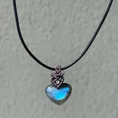 ラブラドライトのネックレス　紐長さ50cm