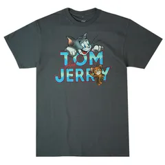 メンズ レディース Tシャツ 【クリックポスト対応可】 TOM AND JERRY CAPITAL LOGO TEE トム アンド ジェリー キャピタル ロゴ Tシャツ チャコール 濃灰 ジェンダーフリー 映画 アメキャラ カートゥーン トムジェリ ロゴT