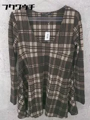 ◇ DURAS デュラス チェック 長袖 ミニ ワンピース ベージュ ブラウン レディース 【中古】 【1002800406555】