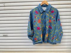 Flower刺繍coveralls