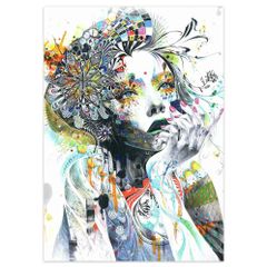 美人画 ポップアート 抽象画 人物画 アナログアート 手描き 水彩 混合