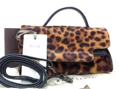 ■極美品■ ZANELLATO ザネラート ニーナ ベイビー ハラコ レオパード ハンドバッグ ミニバッグ レディース ブラウン系 FM4485のサムネイル