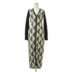 【MARINESERRE】WHITE LINE Moon Diamond Long Cardigan Dressマキシ長袖ワンピース