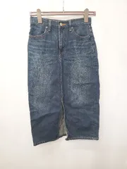 ◇ Θ AZUL BY MOUSSY アズール バイマウジー デニム調 膝下丈 タイト スカート サイズS ブルー レディース E  【1503040005305】