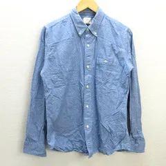 G■ユナイテッドアローズ/UNITED ARROWS B＆Y 長袖BDシャツ/ドット柄【XL】青系/men's/140【中古】■