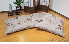 座布団 60×140 ごろ寝座布団 綿混 米綿入 紋桜 昼寝ふとん 綿100% 四角 中身 単品 和調 日本製