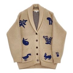 Fog with nest Robe コサージュ付き リネン 千鳥格子 サロペット  