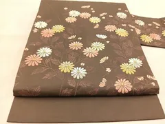 九寸名古屋帯　唐織　花束文　着物a 志都香】 西陣織九寸名古屋帯 「唐草花文」 優しい色使いと