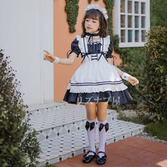 ハロウィン メイド服 子供 女の子 衣装 メイド キッズ コスプレ メイド服 半袖 ロリータワンピース アニメ かわいい コスプレ衣装 子供用 ワンピース エプロン 仮装 クリスマス プレゼント 保育園 幼稚園 f8Gv538