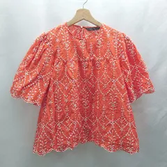 ◇ ⊂◎ ZARA ザラ 半袖 ブラウス サイズXS オレンジ レディース E  【1502030038385】