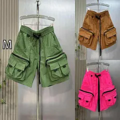 [M]メンズ ファッション 服  オシャレ シンプル 大 かっこいい 大きいサイズ ストリート 紳士服 夏 マルチ ポケット カーゴ パンツ カジュアル 五分丈 パンツ 速乾 ハーフ