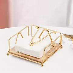 【新品?未使用】 フラットメタルナプキンホルダー、キッチン＆ダイニングテーブル用のモダンデザインナプキンホルダー、重量アーム付きナプ
