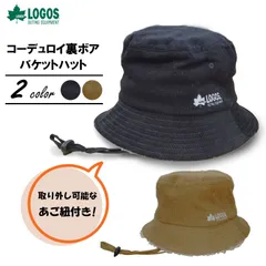 【 ロゴス コーデュロイ つば裏ボア バケットハット 】