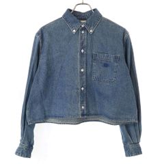 CELINE セリーヌ 21AW トリオンフウォッシュデニムクロップドシャツジャケット 2T187459N インディゴ M