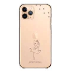 iPhone15Pro ケース カバー iPhone15 プロ スマホケース ハードケース 落書き 猫 ねこ ネコ 肉球 シンプル くイラスト おしゃれ 大人 透明 クリア カラー01