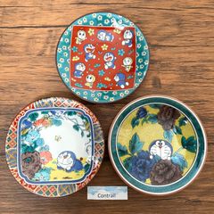 【九谷焼】ドラえもん ドラミちゃん 小皿 3枚セット 時代画風シリーズ Doraemon Dorami Kutani Ware Plate
