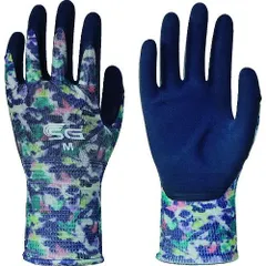 トワロン　天然ゴム背抜き手袋　ＳＧ−Ｒ１０２　ぼかし柄ブルー　Ｍ