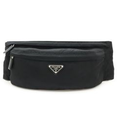 PRADA プラダ トライアングルロゴ ボディバッグ ウエストポーチ ウエストバッグ ヒップバッグ ナイロン NERO 黒 ブラック シルバー金具 2VL132
