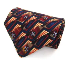 エルメネジルドゼニア ブランドネクタイ ストライプ柄 総柄 花柄 幾何学模様 シルク PO メンズ ネイビー Ermenegildo Zegna 【中古】