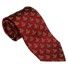 【新品】Vivienne Westwood ヴィヴィアンウエストウッド ネクタイ メンズ 2022AW S81050004 W00CH H401-RED レッド 幅8.5cm 送料無料 専用BOX 箱付き シルク100％ ギフト 人気 高級 ブランド  成人式