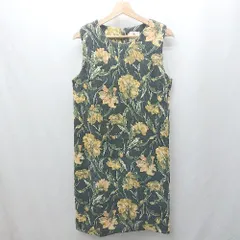 ◇ ⊂ Bou Jeloud ブージュルード 花柄 ノースリーブ ロング ワンピース サイズ38 チャコールグレー イエロー レディース E  【1503310012194】