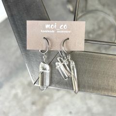 Asymmetry Quartz Earrings – 水晶ピアス