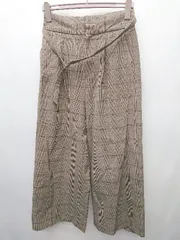 ◇ ◎ apart by lowrys アパートバイ ローリーズ チェック ワイド パンツ サイズL ブラウン系 マルチ レディース P  【1407100026784】