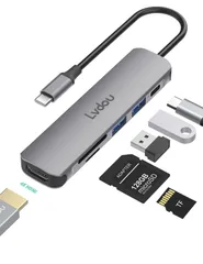 【新着商品】Pro iPhone iPad Pro/Air 15/16 HDMI・MicroSD/SDカードリーダー搭載｜MacBook Surface PD充電対応・4K Pro アダプタ｜100W Switch Lvdou 6-in-1 Galaxy ハブ