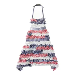 COMME des GARCONS コムデギャルソン NK-A006 エプロン ワンピース チェック ブルー系 S [240101421278] レディース