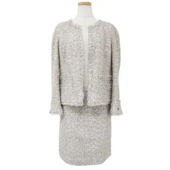 CHANEL シャネル セットアップ ツイード ベージュ系 ジャケット 42(L) スカート 40(M) ココマーク 05P P25565 P25517 スーツ フランス製【レディース】【中古】のサムネイル