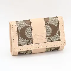 美品 コーチ シグネチャー ベージュ シルバー金具 メンズ/レディース キーケース OWD  2000000 NSK