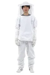 [AOBAX48] 養蜂用防護服 革手袋 3点セット ガーデニング 庭 のお手入れにも