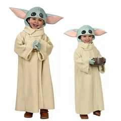 ハロウィン 衣装 子供 妖精 スターウォーズ ヨーダ 子供ハロウィン衣装 コスプレ 2点セット 帽子付き 秋冬 キッズ コスプレ オールインワン