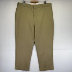 古着 90's/90年代 ディッキーズ Dickies USA製 ワークパンツ チノパン 大きいサイズ ワンポイントロゴ TALONジップ w44 L30  ベージュ メンズ