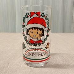 ちびまる子ちゃん　クリスマス　グラス　コップ　happy Xmasきぶん•で•ぐらす