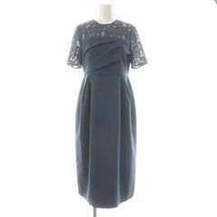 グレースコンチネンタル GRACE CONTINENTAL 24AW タックドレープコクンドレス ワンピース ドッキング ロング 半袖 34 ダスティブルー /ES ■OS