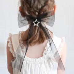 ☆ シルバー ☆ フリー ☆ ゆれゆれ星のヘアゴム リボン 大きめ ヘアゴム キッズ ヘア ゴム 髪飾り 子供 子ども 子供用 女の子 卒園式 入学式 卒業式 ピアノ発表会 おしゃれ かわいい 結婚式 キラキラ 星 スター フォーマル ヘアアレンジ