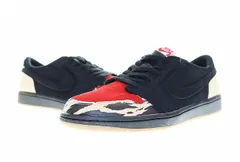ナイキ NIKE SOLEFLY × AIR JORDAN 1 LOW OG SP BLACK SPORT RED BEIGE 27.5cm DN3400-001 エア ジョーダン ロー ソールフライ ブラック スポーツ レッド ベージュ ▲■250309