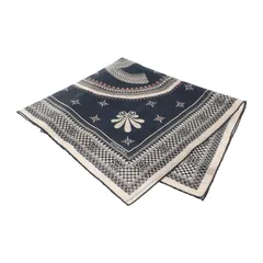 【CHANEL】ココマーク スカーフ コットン ネイビー ピンク レディース