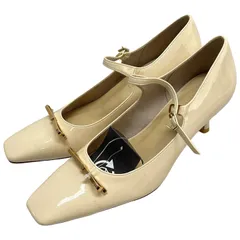 Le Talon (ルタロン) ★ ① 6.5cmスクエアメタルリボンパンプス レディース ナチュラル 24.5cm